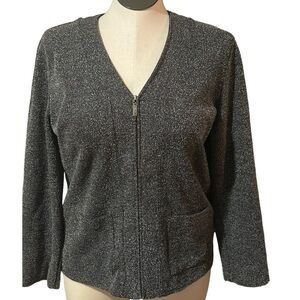 FIRST ISSUE A LIZ CLAIBORNE COMPANY VINATGE Y2K zipper up sweater in grey SZ XL